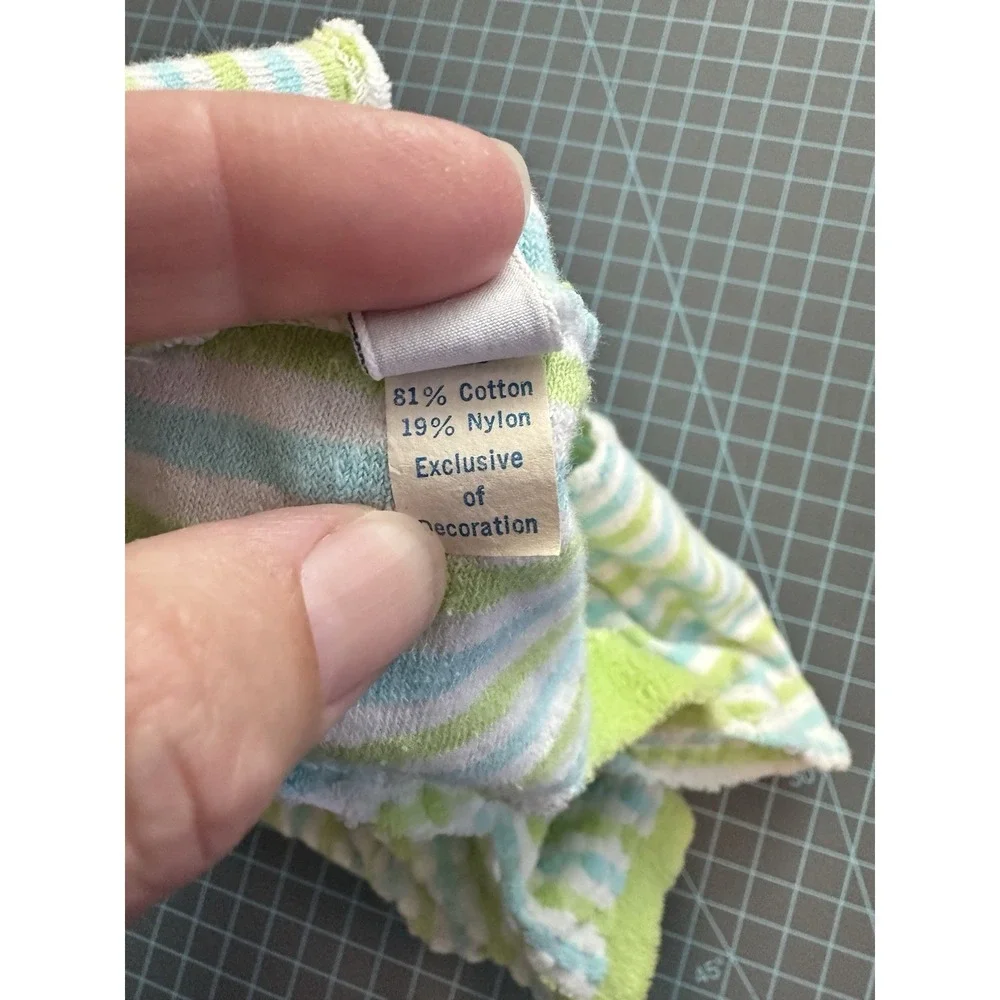 Vintage Baby Carters Terry cloth Green And Blue  19-30mo 27-31 Pounds